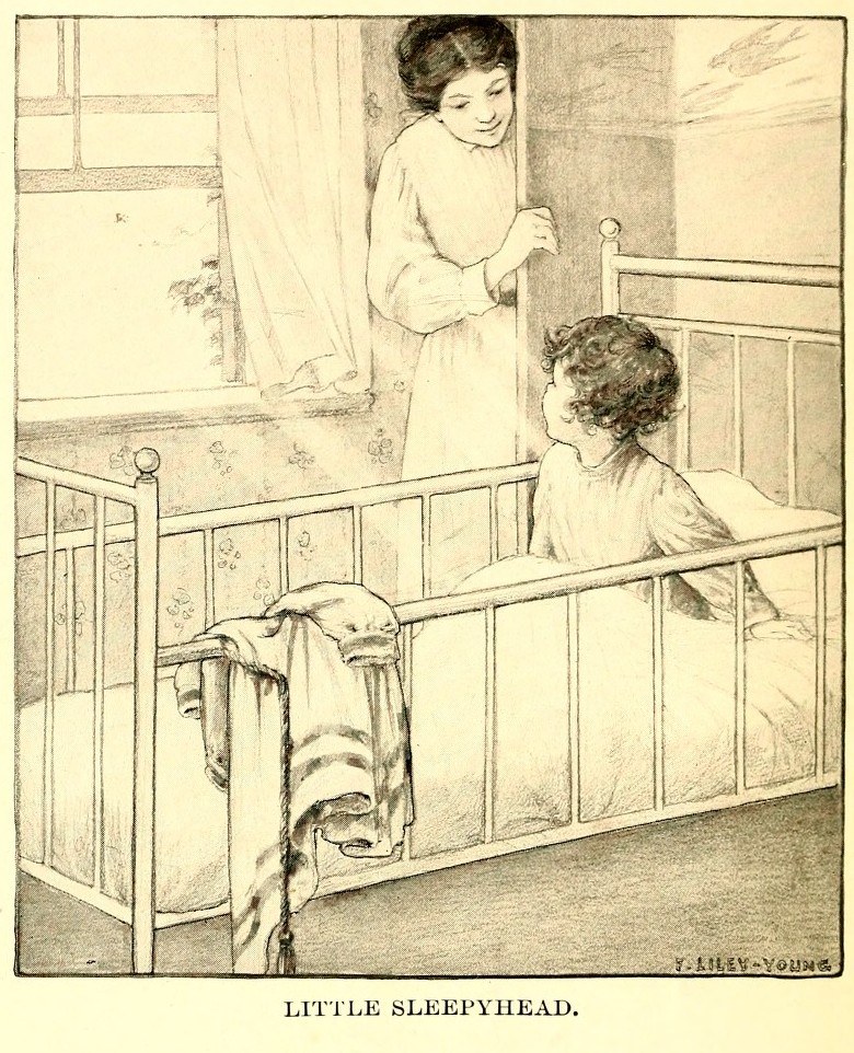Child waking up in morning   A Story Garden for Little Children (1913)   Florence Liley Young